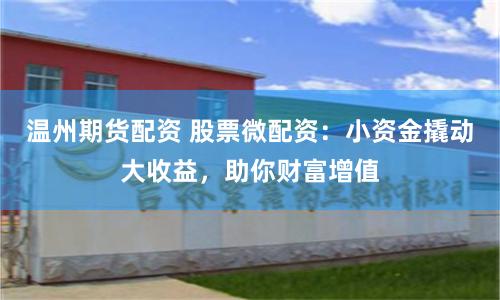 温州期货配资 股票微配资：小资金撬动大收益，助你财富增值