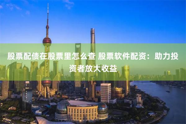 股票配债在股票里怎么查 股票软件配资：助力投资者放大收益
